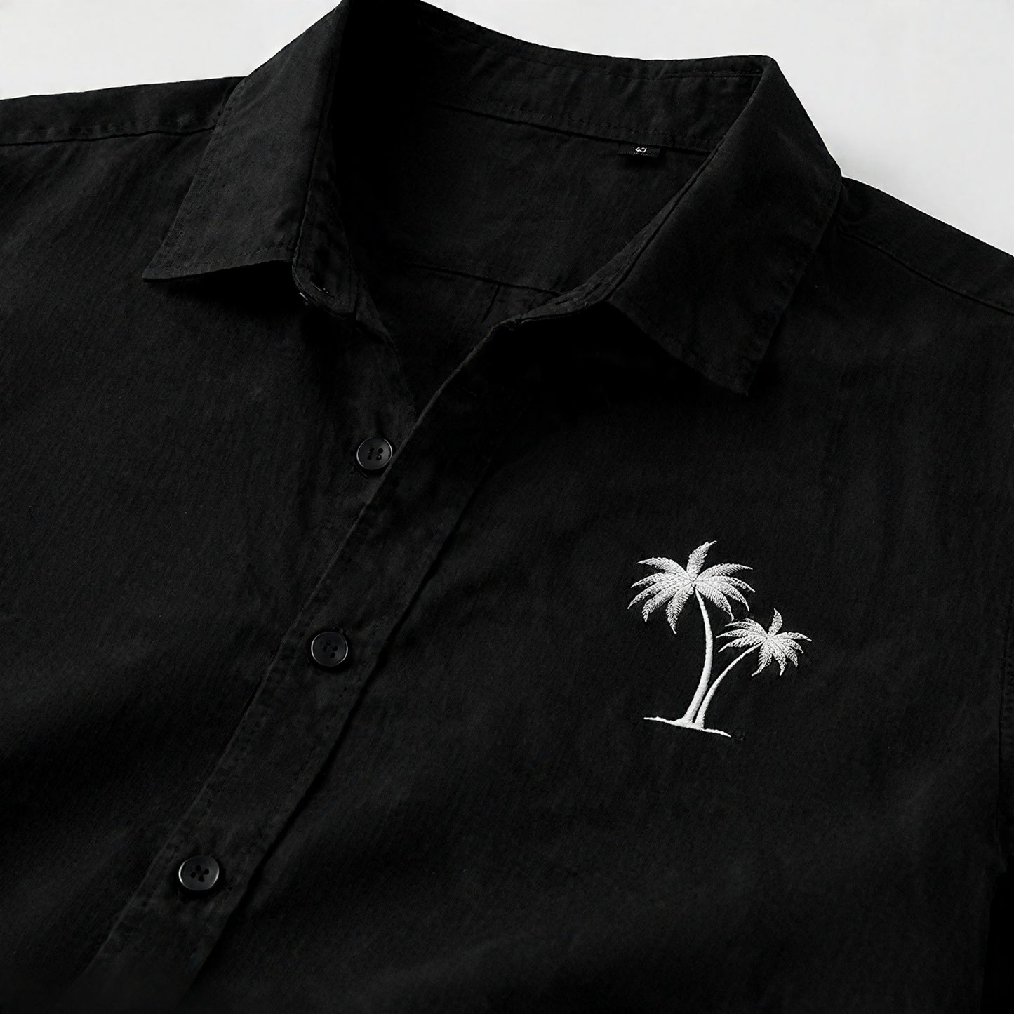 Midnight Palm Relaxed Shirt (Black).