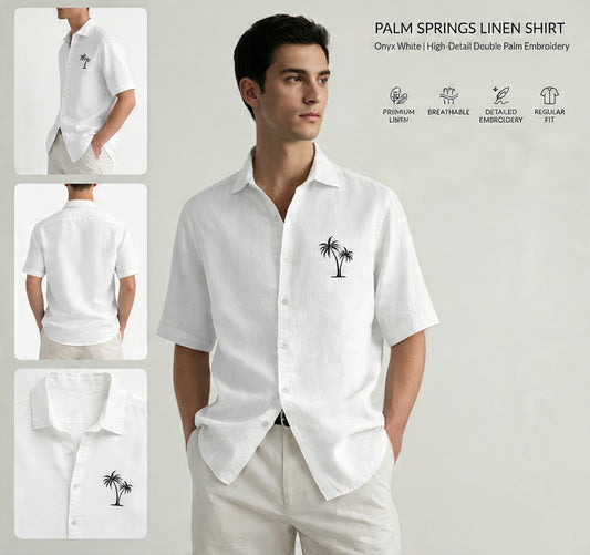 Midnight Palm Relaxed Shirt (White).